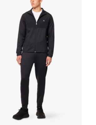 Vuori Mens Black Sunday Element Funnel-neck Regular-fit Recycled-polyester Jacket In Black