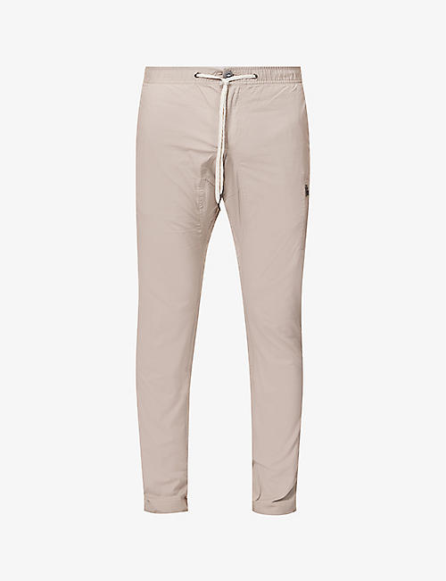 VUORI: Ripstop elasticated-waistband regular-fit tapered-leg organic stretch-cotton trousers