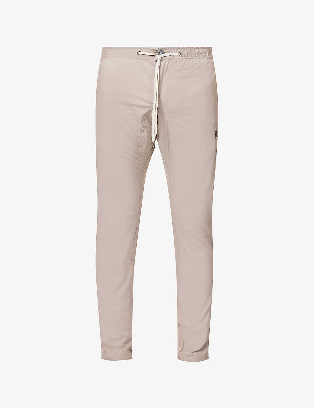 Vuori Mens Sesame Ripstop Elasticated-waistband Regular-fit Tapered-leg Organic Stretch-cotton Trous In Brown