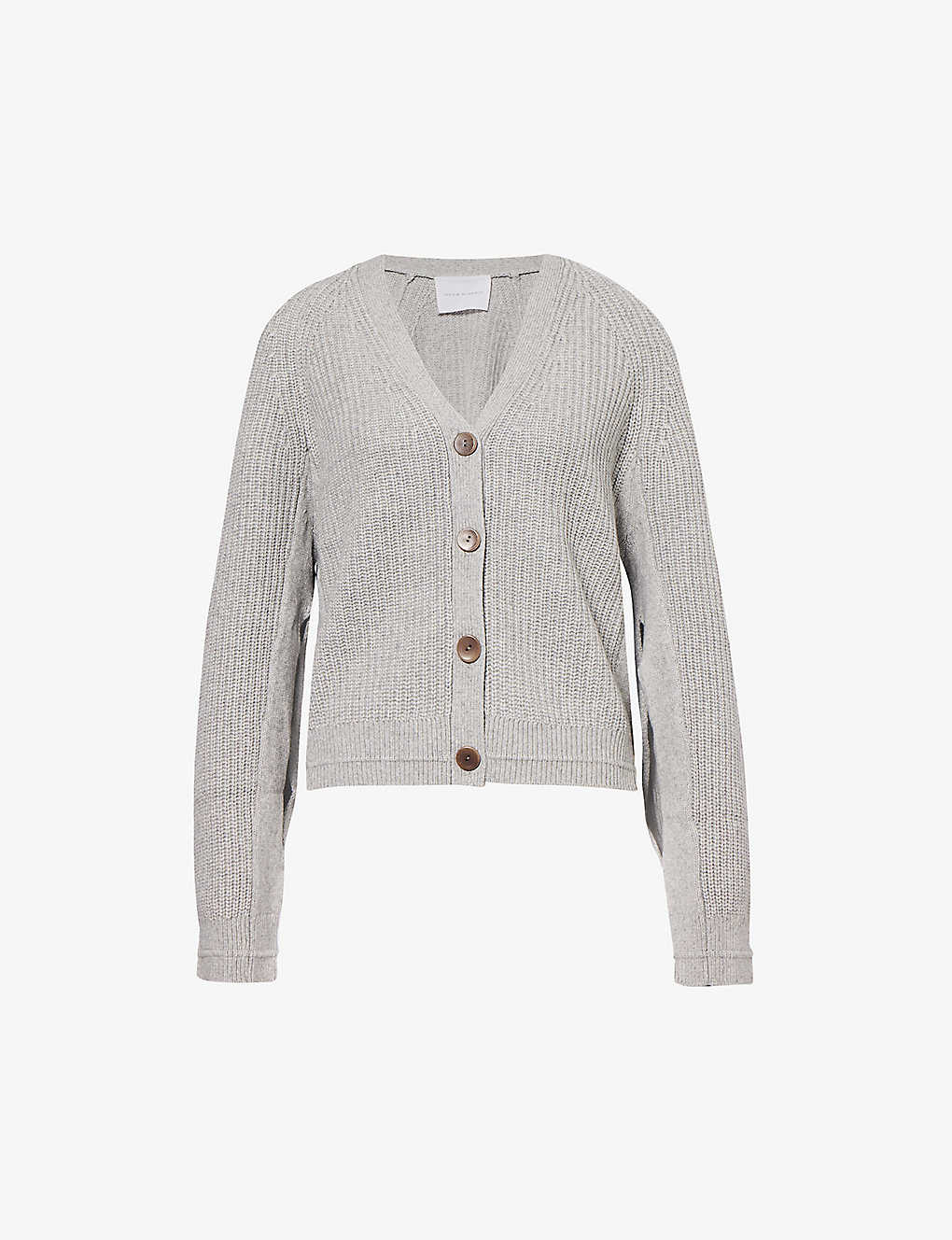 Maria Mcmanus Womens Heather Grey Cocoon V-neck Recycled Cashmere And Organic Cotton Knitted Cardiga