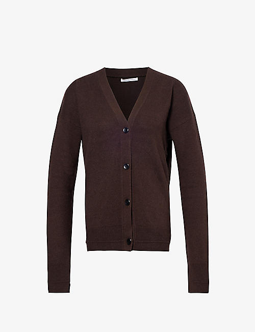 MARIA MCMANUS: Boyfriend brushed-texture recycled cashmere and organic cotton knitted cardigan