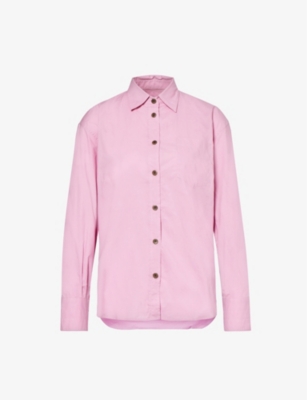 Shop Maria Mcmanus Women's Peony Double-pleated Oversized-fit Organic Cotton Shirt In Pink