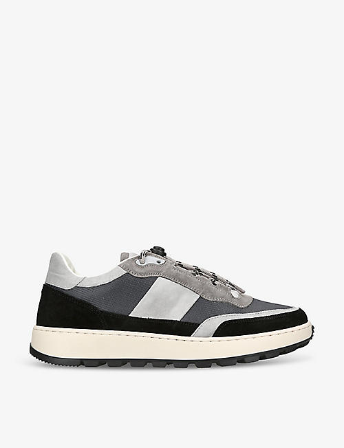 COLLEGIUM: Pillar Trail contrast-panel leather and suede low-top trainers