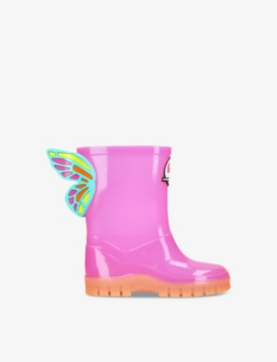 SOPHIA WEBSTER: Neon butterfly-embellished PVC wellies 1-7 years