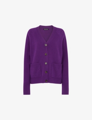 WHISTLES: Patch-pocket relaxed-fit wool cardigan