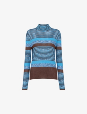 Multicolour Stripe Blouson Sleeve Knit, WHISTLES