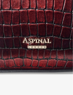 Aspinal Of London Womens Black Mayfair 2 Midi Croc-effect Leather Top-handle Bag In Black