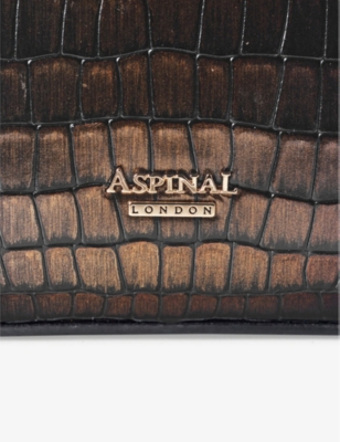 ASPINAL OF LONDON: Mayfair 2 midi croc-effect leather top-handle bag