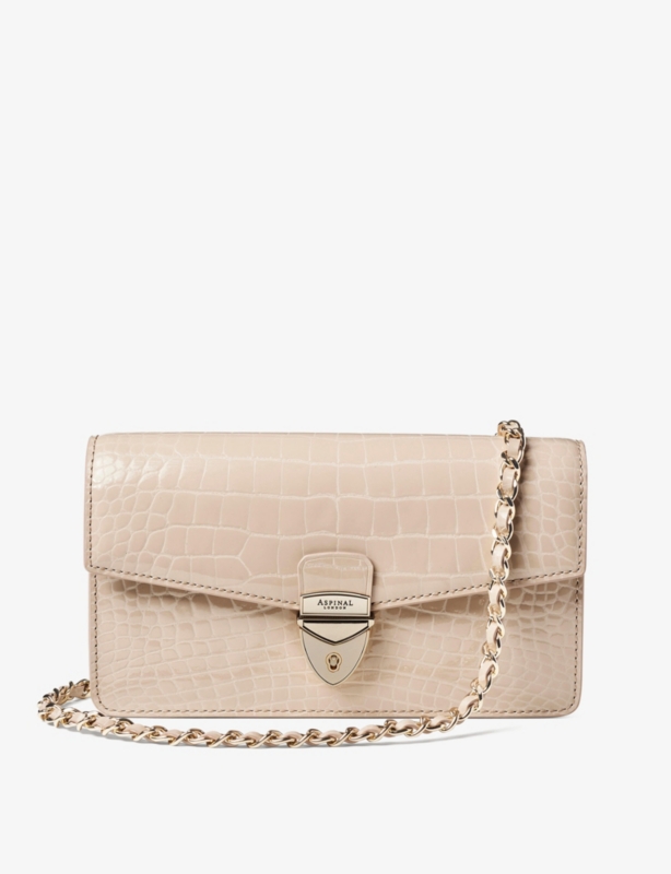 Mayfair croc-effect leather clutch bag