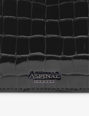 Aspinal Of London Womens Black Mayfair 2 Croc-effect Leather Clutch Bag In Black