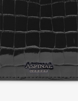 Shop Aspinal Of London Women's Black Mayfair 2 Croc-effect Leather Clutch Bag