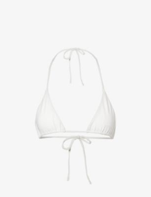 AEXAE: Tyra halterneck stretch-recycled polyester bikini top