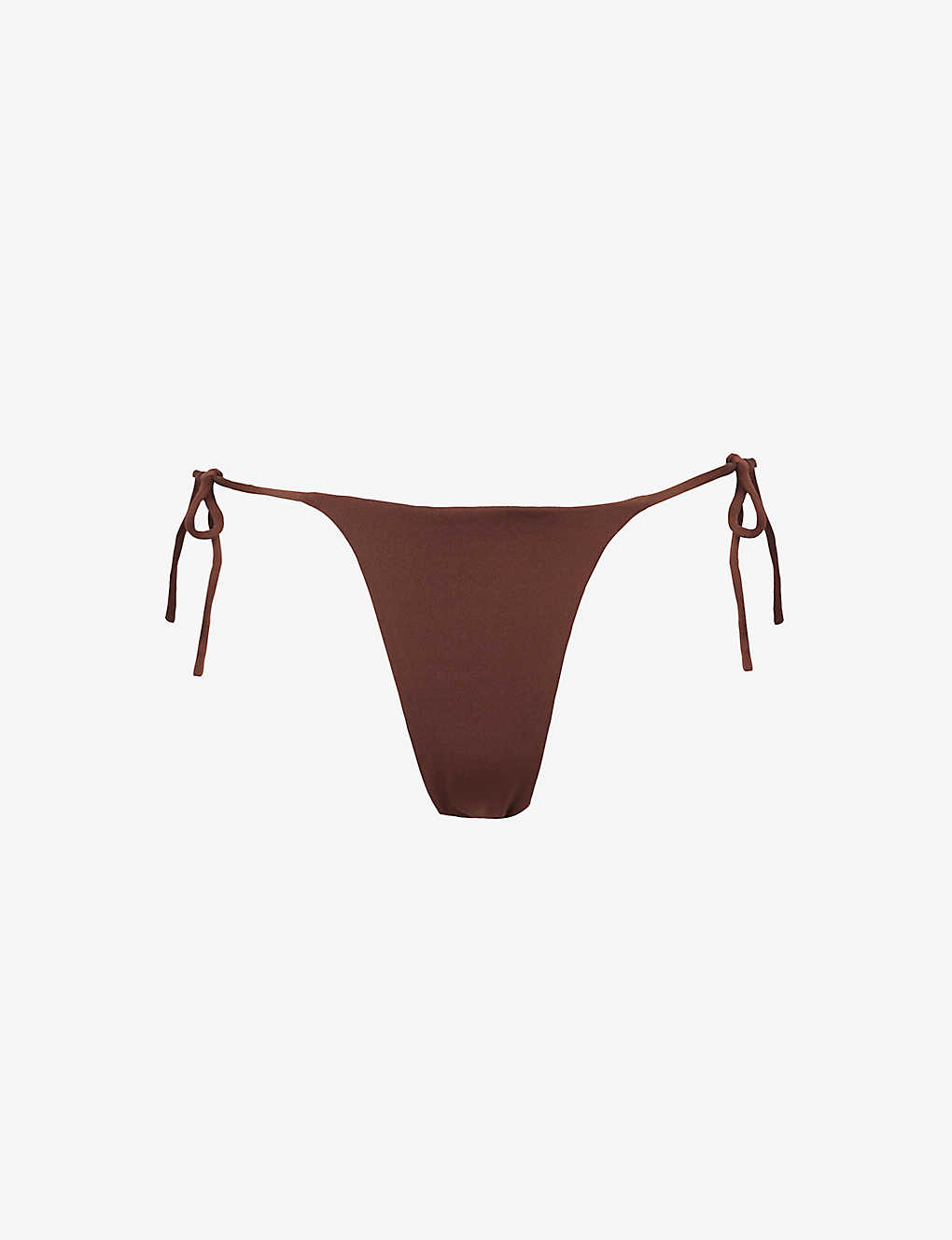 Aexae Womens Brown Tyra High-rise Stretch-recycled Polyester Bikini Bottoms