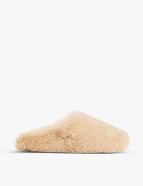 SKIN: Wilma open-back faux-fur slippers
