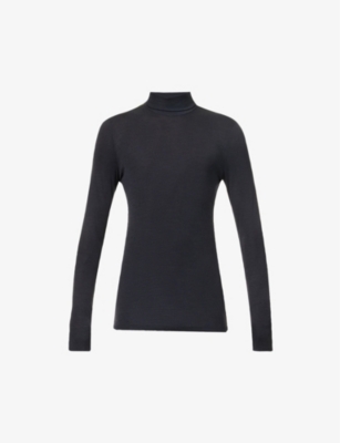 HANRO: High-neck brushed wool and silk-blend top
