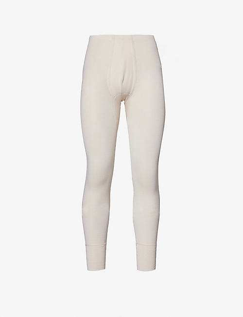 HANRO: Slim-fit mid-rise wool and silk-blend long johns