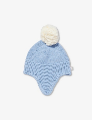 THE LITTLE TAILOR: Pom-pom cotton-knit hat 0-12 months
