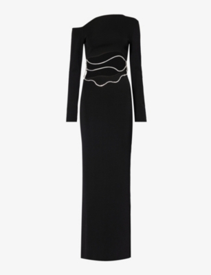 Aya Muse Womens Black Lero Cut-out Knitted Maxi Dress