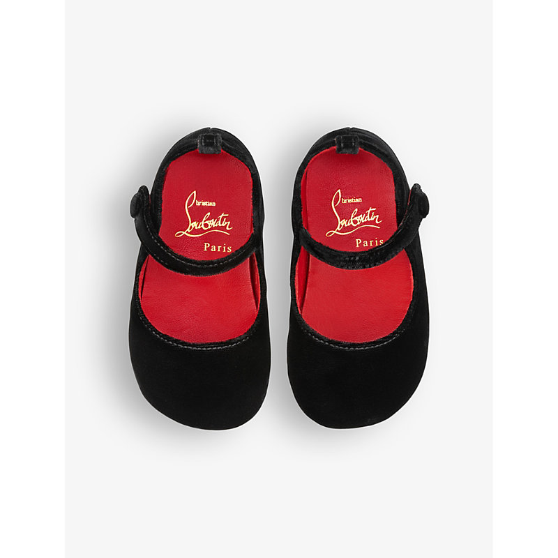 Shop Christian Louboutin Baby Love Woven Pumps 0-12 Months In Black