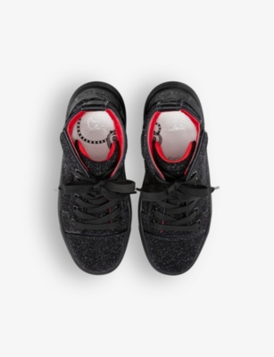 Christian Louboutin Girls Black Kids Funnytopi Leather And Suede Ankle Boots 4-9 Years In Black
