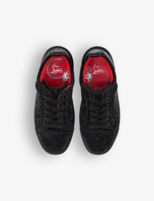 Christian Louboutin Boys Black Kids Funnyto Leather And Suede Low-top Trainers 4-9 Years In Black