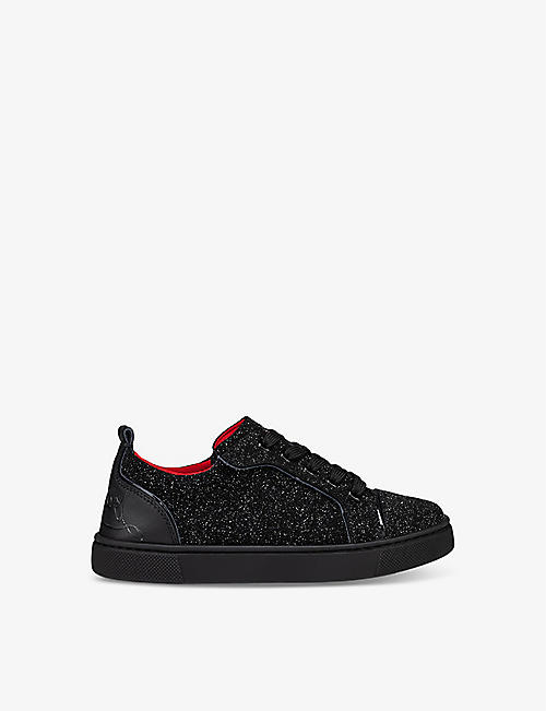CHRISTIAN LOUBOUTIN: Funnyto leather and suede low-top trainers 4-9 years
