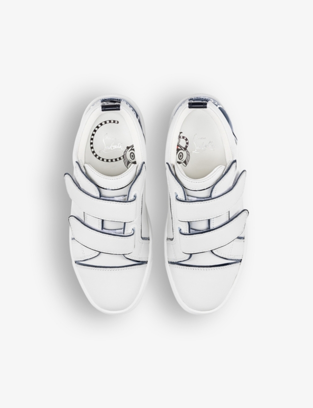 Funnyto contrast-trim leather low-top trainers 4-9 years