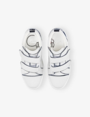 Christian Louboutin Boys Bianco Kids Funnyto Contrast-trim Leather Low-top Trainers 4-9 Years In Bianco