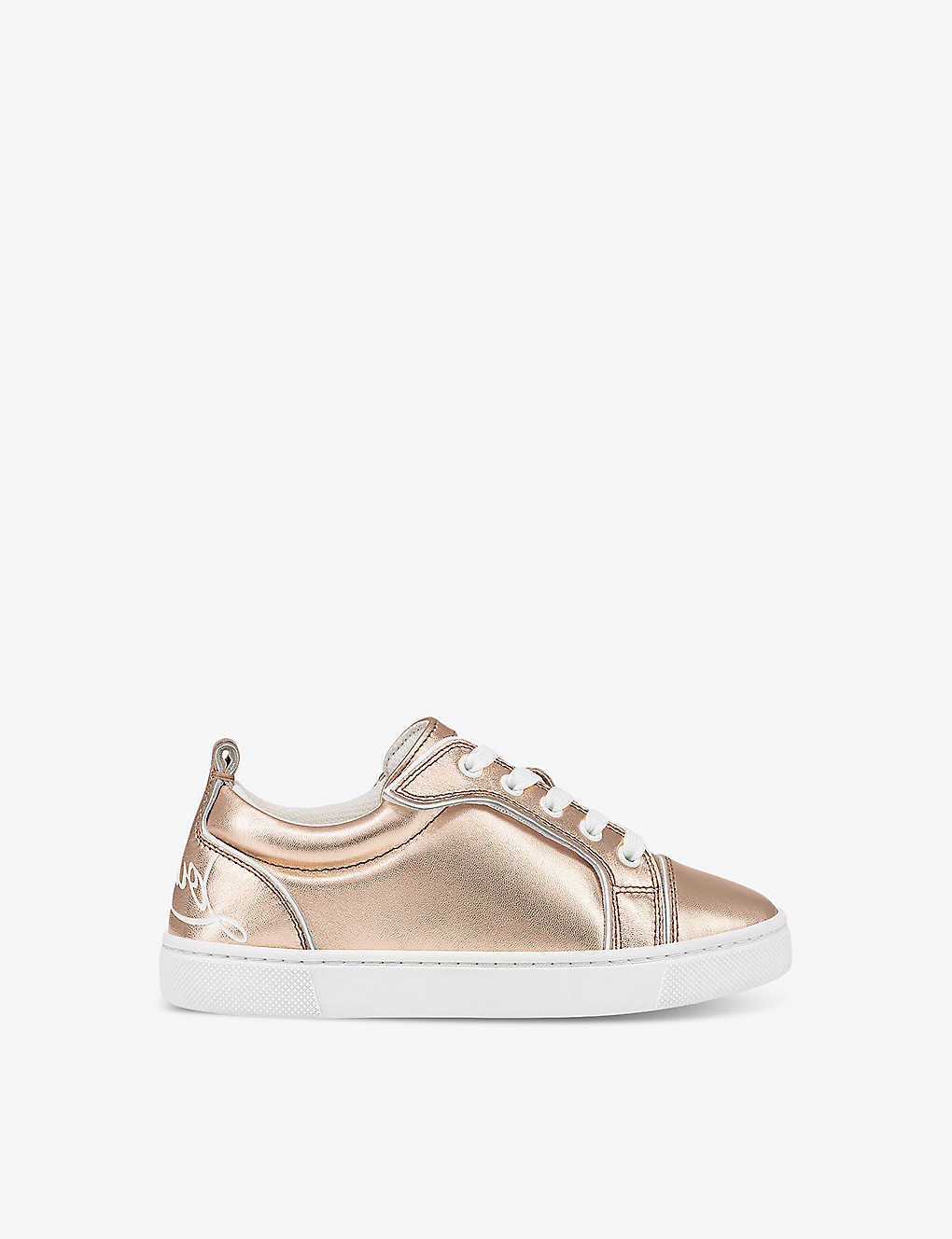 Shop Christian Louboutin Funnyto Leather Low-top Trainers In Cream