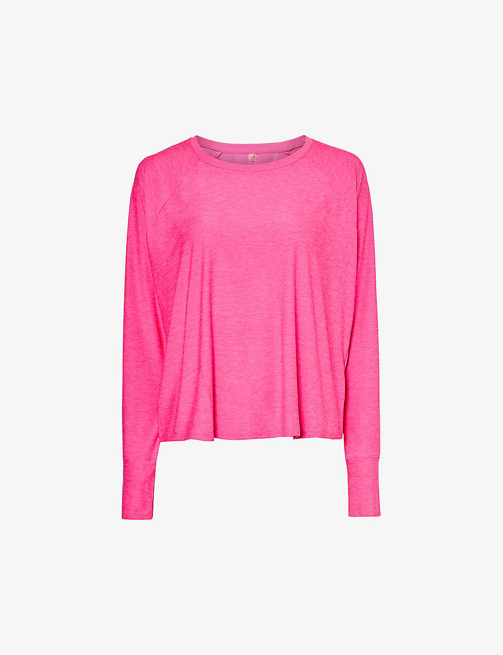 Shop Beyond Yoga Featherweight Daydreamer Stretch-woven Sweatshirt In Pink Punch Heather