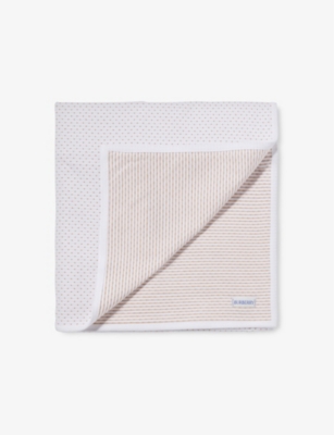 BURBERRY: Polka-dot patterned square cotton blanket