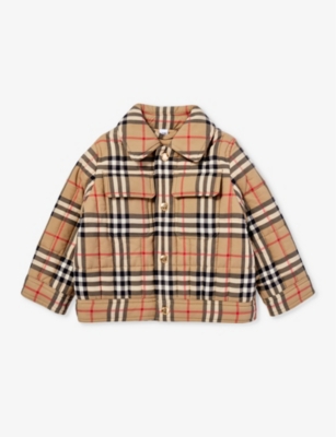 BURBERRY: Gideon check-print shell jacket 12 months - 2 years
