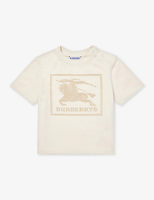 BURBERRY: Cedar brand-print cotton-jersey T-shirt 6 months - 2 years