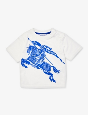 Shop Burberry Salt Knight Graphic-print Cotton T-shirt 6 Months - 2 Years