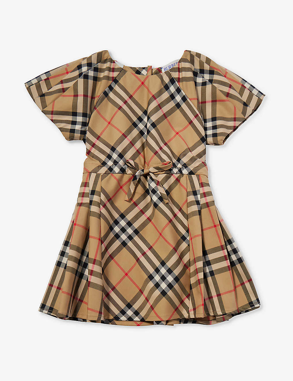 Burberry Girls Archive Beige Ip Chk Kids Jada Check-print Stretch-cotton Dress 6 Months - In Brown