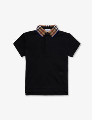 BURBERRY: Johane checked stretch-cotton-pique polo shirt 6 months - 2 years