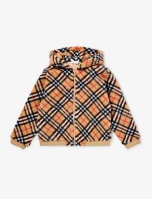 BURBERRY: Roland check-print fleece hoody 4-14 years