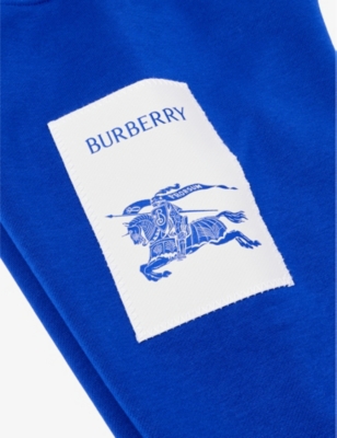 Shop Burberry Sidney Brand-patch Cotton-jersey Jogging Bottoms 4-14 Years In Multi-coloured