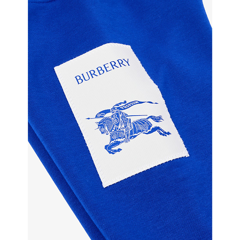 Shop Burberry Boys Knight Kids Sidney Brand-patch Cotton-jersey Jogging Bottoms 4-14 Years In Multi-coloured