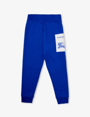 Shop Burberry Sidney Brand-patch Cotton-jersey Jogging Bottoms 4-14 Years In Multi-coloured