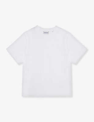BURBERRY: Cedar embroidered cotton-jersey T-shirt 4-14 years