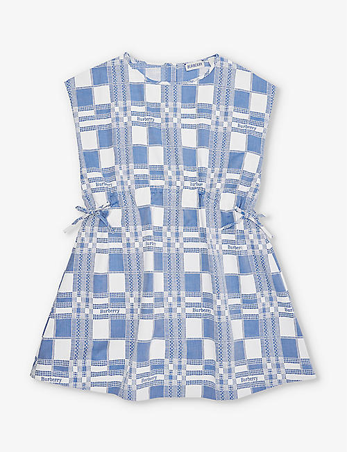 BURBERRY: Trevelle check-print cotton dress 8-14 years