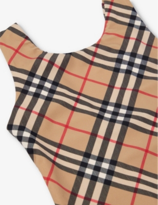 BURBERRY: Tirza checked swimsuit 4-14 years