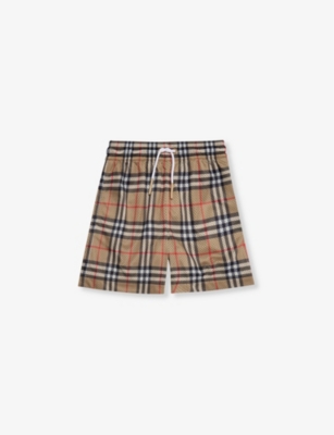 BURBERRY: Malcol checked elasticated-waist mesh shorts 4-14 years