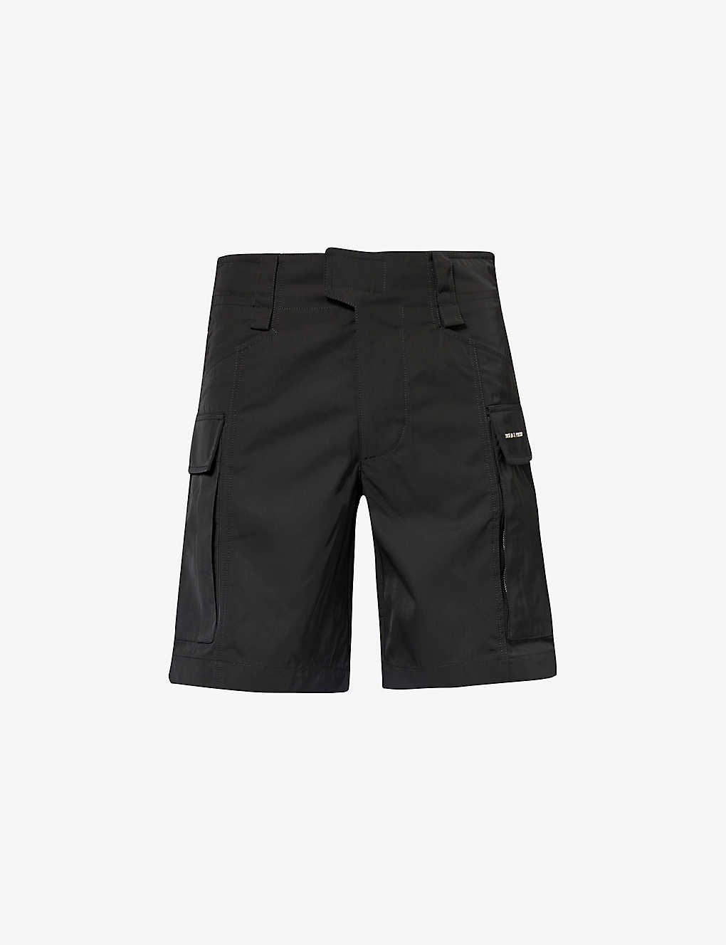 Shop Alyx Tactical Relaxed-fit Shell Cargo Shorts In Black
