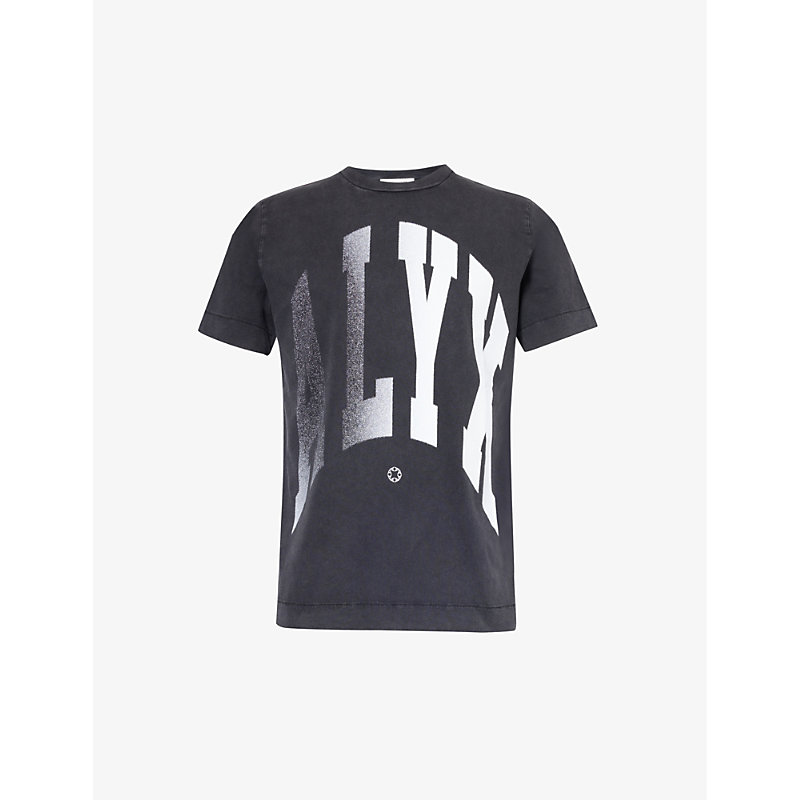 Shop Alyx Logo-print Washed Cotton-jersey T-shirt In Black