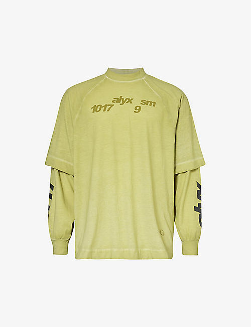 1017 ALYX 9SM: Graphic-print double-layer cotton-blend T-shirt