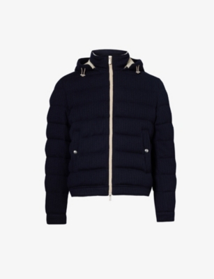 ELEVENTY: Funnel-neck slip-pocket wool and cashmere-blend down-jacket