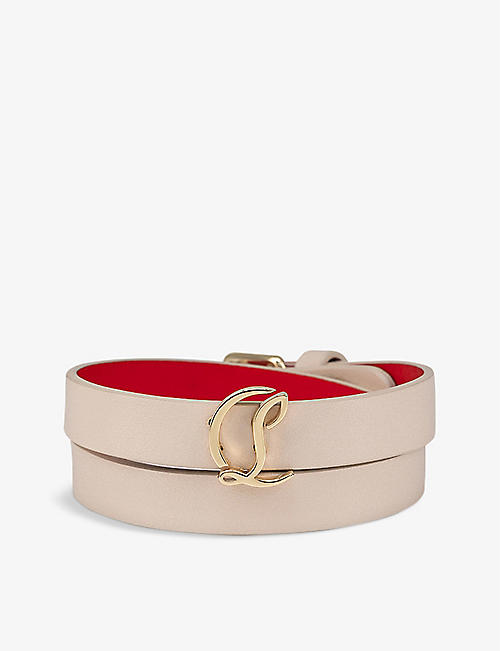 CHRISTIAN LOUBOUTIN: CL logo-embellished leather bracelet