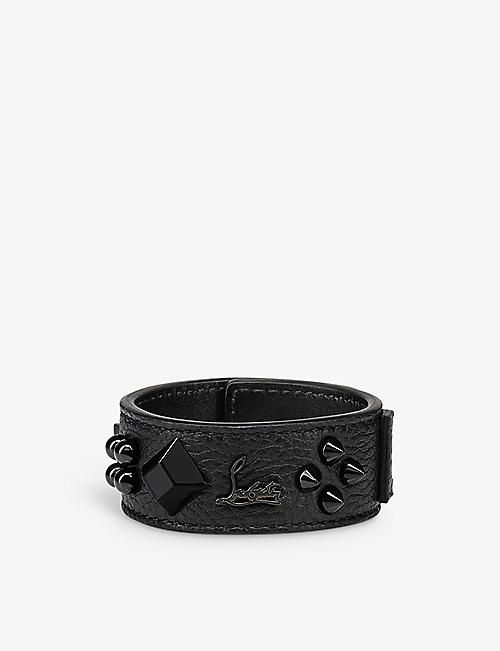 CHRISTIAN LOUBOUTIN: Paloma spike-embellished leather bracelet